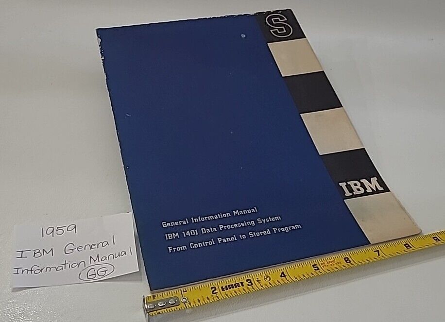 IBM General Information Manual Book  1401 Data Processing System Vintage 1959 GG
