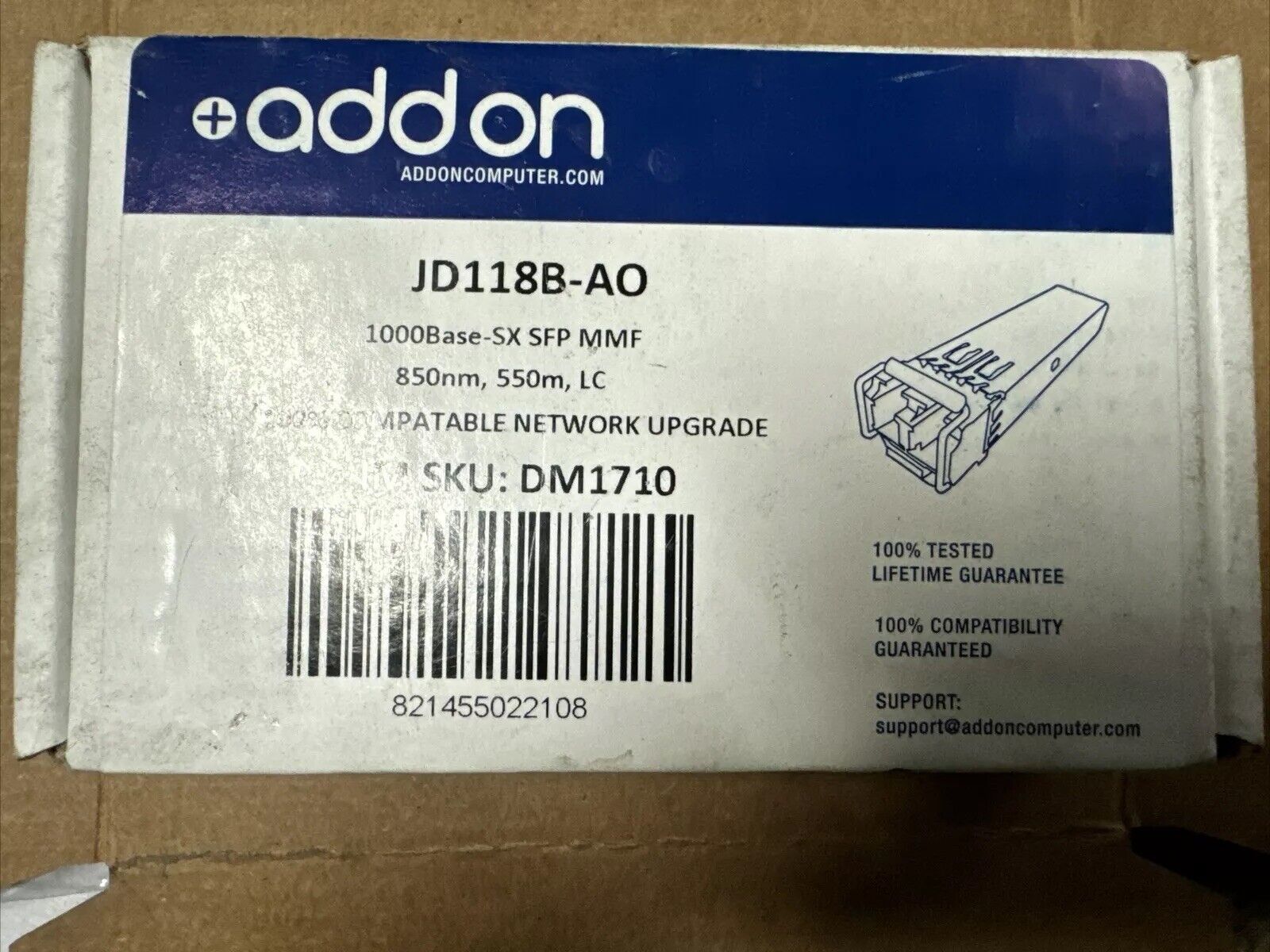 Addon JD118B Gigabit Ethernet SFP Transceiver New Sealed