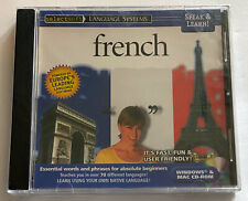 Vintage Speak and Learn French Windows Mac CD-ROM Sealed Native Language 2000 picture