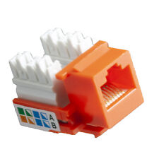 Cat5e Keystone Jack in Orange RJ45 110 Punch 25 Pack  to the US picture