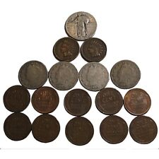 Ultimate Collection of Old Coins. 2 Indian Head Pennies, 10 Wheat Pennies, 2 Lb picture