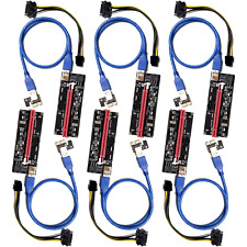 MintCell 6 Pack of V009S 6 PIN PCI-E Express 1X to 16X 60cm Riser GPU Mining picture