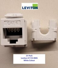 Leviton 61110-BW6 extreme Cat Category 6 Quick Port Connector - White 25 Pieces picture