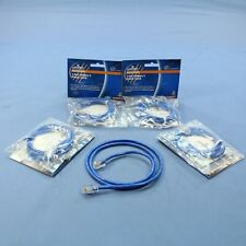 5 NIP Leviton Blue Cat 5 3 Ft Ethernet LAN Patch Cords Network Cables 52455-3BL picture
