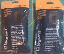 Two (2) Legrand Adorne AC2PFM1 2 Port Frame for Keystone Inserts Magnesium Gray picture