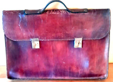 Antique  Vintage Leather Breifcase Makes good Laptop Case picture