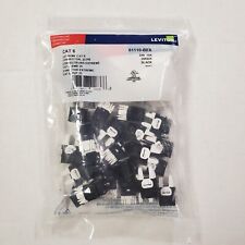 61110-BE6 Leviton eXtreme CAT6 QuickPort Jack Quickpack Black 25-PACK UNOPENED picture