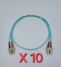10 X Corning 1M SC to SC UPC Duplex 10G OM3 Multimode Fiber Optic Patch Cable picture