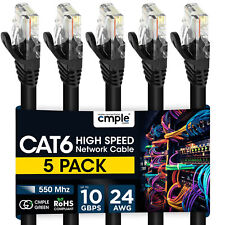5PCS Cat6 Network Cable 1.5-15ft High-Performance Ethernet Cord for Gaming Black picture