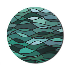Ambesonne Teal Round Non-Slip Rubber Modern Gaming Mousepad, 8