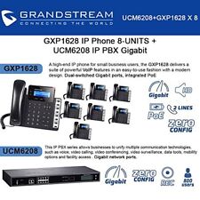 Grandstream GXP1628 IP Phone 8-UNITS + UCM6208 8 Port IP PBX Gigabit New  picture