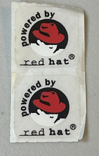 Vintage Red Hat Linux Logo Label Decal Case Sticker Badge Powered by Red Hat 90s picture