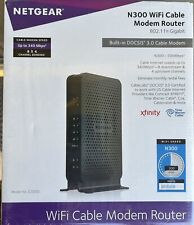 Netgear N300 C3000 340 Mbps 2.4 GHz WiFi Cable Modem Router C3000-100NAS New picture