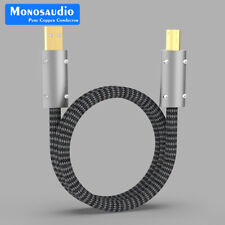 HI-End Pure Silver OFC USB Audio Cable USB Type A-B Gold Plated Plug DAC Cord picture