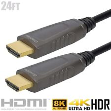 24FT HDMI 2.1 AOC Ultra High Speed Active Cable 8K 4K HDR CMP Plenum Rated Black picture
