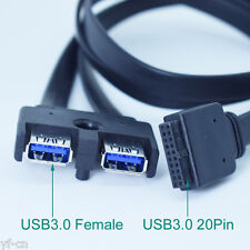 10pcs Dual Port USB 3.0 Female Screw To 20 Pin Header Motherboard Adapter Cable picture