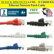 50 PACK 50 Ft Cat5e Ethernet Network Computer Patch Cable for PC, XBOX, PS3, PS4 picture