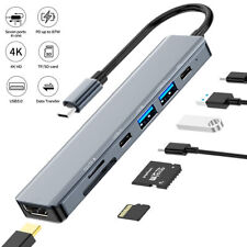 7-in-1 USB C Hub Multiport Adapter Ethernet For Mac, Windows Chromebook, Dell  picture