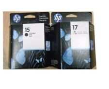2 Genuine Factory Sealed HP 15 Black & 17 C6625AN Color Ink Cartridges 2019-2020 picture