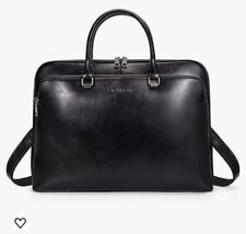Blofinche Laptop Messenger shoulder bag: Genuine Leather 13.3 inch, Black  picture