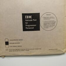 Vintage IBM Aptitude Test for Programmer Personnel 1964 Manual Score Key Cards  picture