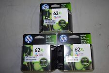 3x Lot Genuine HP 62XL Tri-color Ink Cartridge Yellow, Magenta and Cyan picture