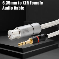 Pure Silver XLR 3-Pin Female to 6.35mm Audio Cable 1/4