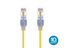 SlimRun Cat6A Ethernet Patch Cable RJ45 Stranded UTP Wire 30AWG 2ft Yellow 10pk picture