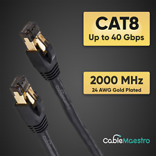 CAT8 Ethernet Cable Cord Patch Copper 24AWG SFTP Shielded RJ-45 0.5-75FT Lot picture