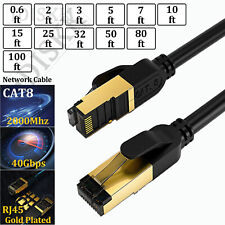 Cat 8 RJ45 Ethernet Cable Super Speed 40Gbps Patch LAN Network Gold Plated Lot picture