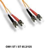 Kentek 3.28ft/1m OM1 ST to ST Multi-Mode Fiber Optic Cable 62.5/125 Duplex UPC picture