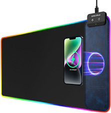 FutureCharger RGB Gaming Mouse Pad with Wireless Charger, Soft Keyboard Pad, Lar picture