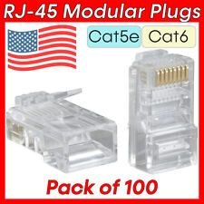 100pcs RJ45 Modular Plugs 8P8C Cat5e Cat6 Ethernet Cable Connector End Plug picture