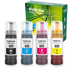 4x Ink Refill Bottle For Epson 522 T522 Ecotank ET-2400 4800 2800 2803 2720 4700 picture