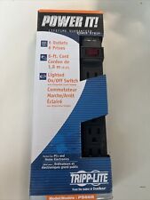 New Tripp Lite Power It 6 Outlet Power Strip 6ft Cord Black Lighted Switch PS66B picture