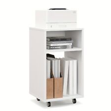 1pc Mobile File Cabinet, Wooden Printer Stand, Modern Vertical Storage Organizer picture