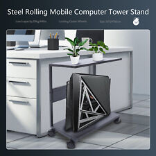 CPU Stand Computer Tower Under Desk CPU Holder 2-Tier w/ Lockable Caster Wheels picture