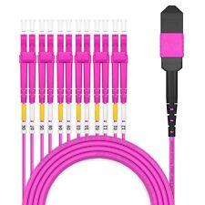 AMPCOM MPO to LC Breakout Cable 50/125μm 12 Fiber, Type B, LSZH/Riser, UPC picture