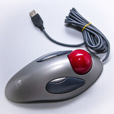 Logitech Marble Optical Trackball Mouse T-BC21 | 804377-0000 | Red Ball | Tested picture