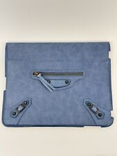 Balenciaga Paris Leather Ipad Tablet Folios Case BLUE 100% authentic Collectible picture