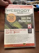 New NOS Webroot Secure Anywhere Internet Security 3 Devices for PC/MAC/Mobile picture