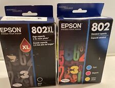 NEW Genuine EPSON 802XL High Capacity Black 802 Color Ink C/Y/M Combo Exp 2026 picture