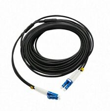 40M LC to LC UPC Duplex Single Mode Black Armored PVC Fiber Patch Cord Cable-865 picture