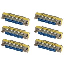 6x 25 Pin D-SUB DB25 Female to Female Mini Gender Changer Coupler Gold Plated picture