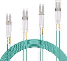 4 Packs LC to LC UPC Duplex 10G OM3 Multimode Fiber Optic Patch cable Aqua 1~5 M picture