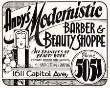 Andy Barber Shop Advertising early 1900s  Computer Mouse Pad  7 x 9 picture