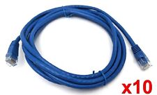 Lot of 10 CAT6 RJ45 550MHz UTP Ethernet Network Patch Cable Snagless 7' Blue NIP picture