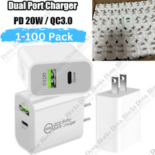 Lot 20W PD QC Fast Charger USB C Power Adapter Block For iPhone 14 13 12 15 XR 8 picture