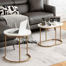 NNECW Modern Nesting Round Coffee Table Set of 2 for Living Room picture