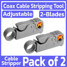 2 Pack Rotary Coaxial Cable Stripping Tool Two Blade Coax Wire Cutter Stripper picture